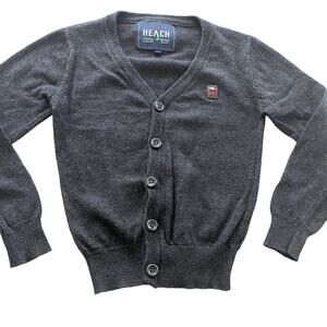 Silvian Heach boys dark gray cardigan sweater size 4